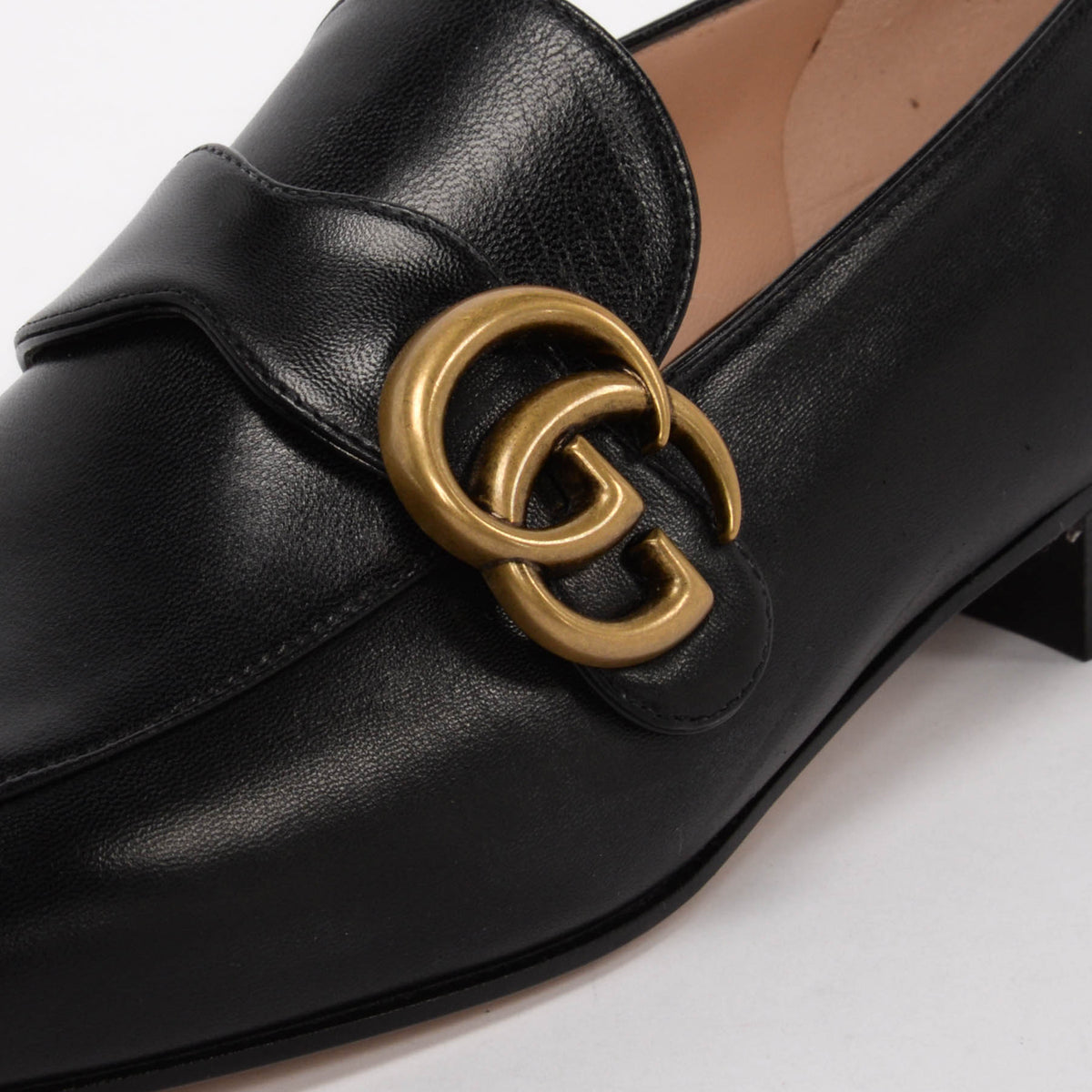 Gucci Black Malaga Kid Double G Loafers 36.5