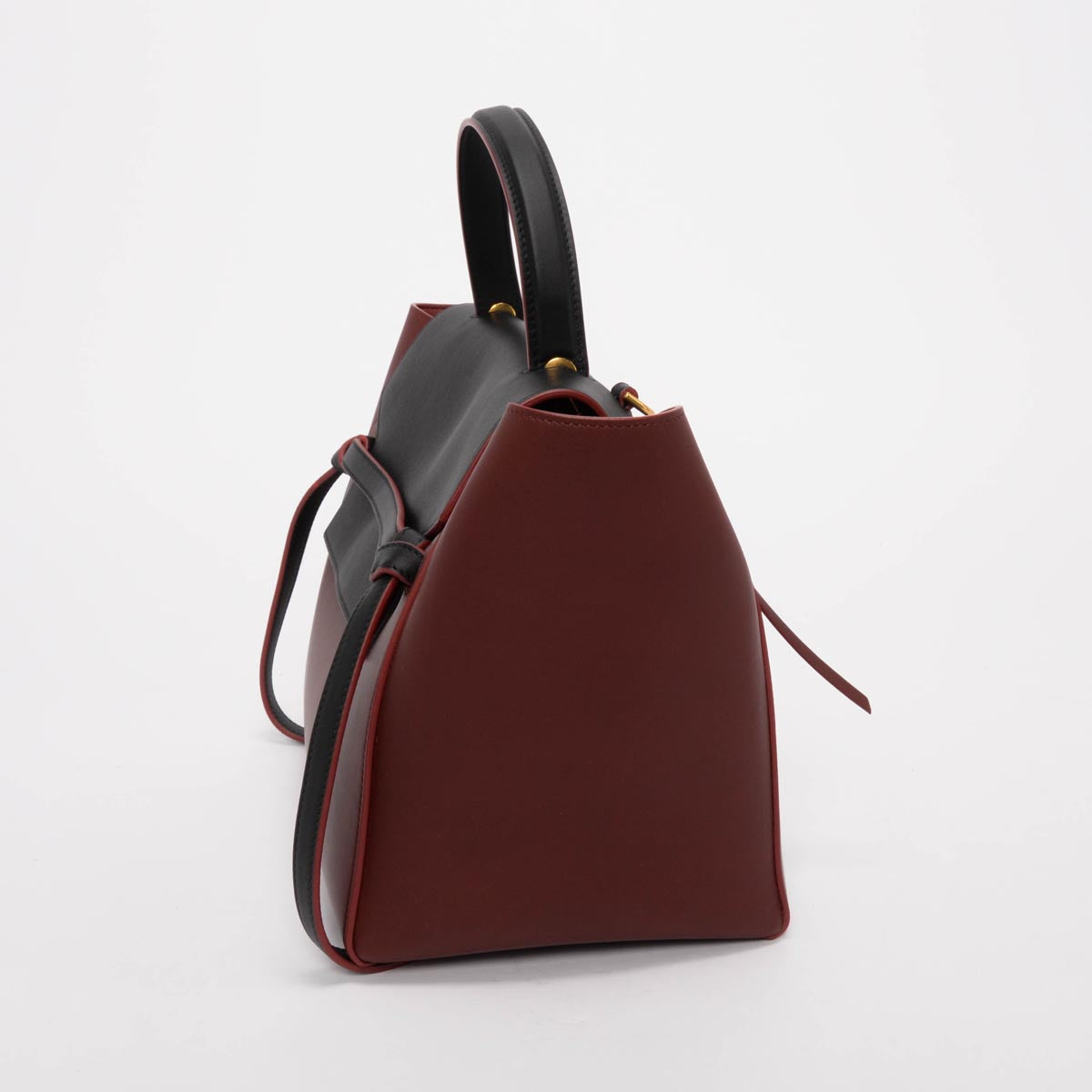 Celine Burgundy & Black Smooth Calfskin Belt Bag