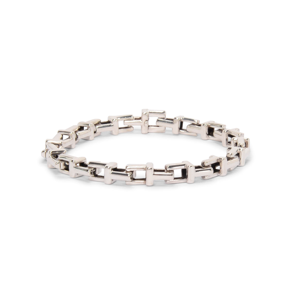Tiffany & Co Sterling Silver T Square Chain Link Bracelet