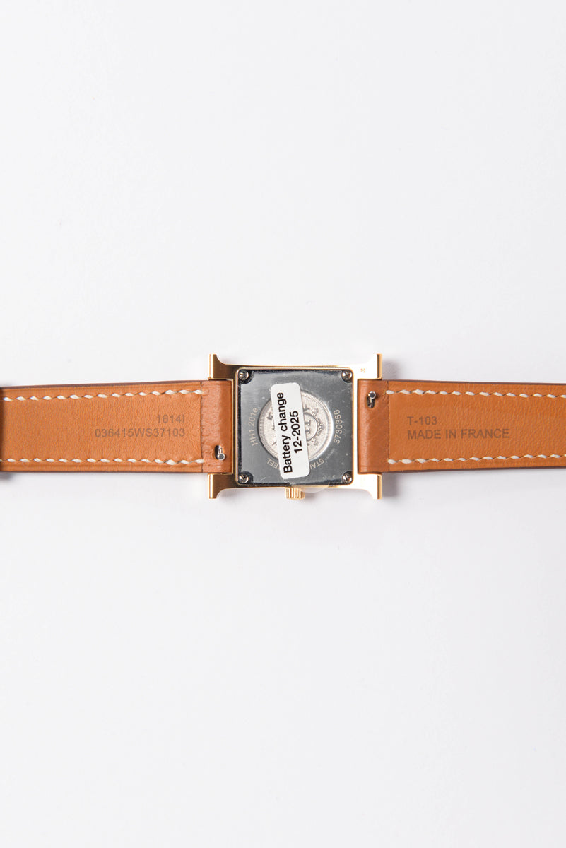 Hermes Gold Epsom Small Heure H Watch