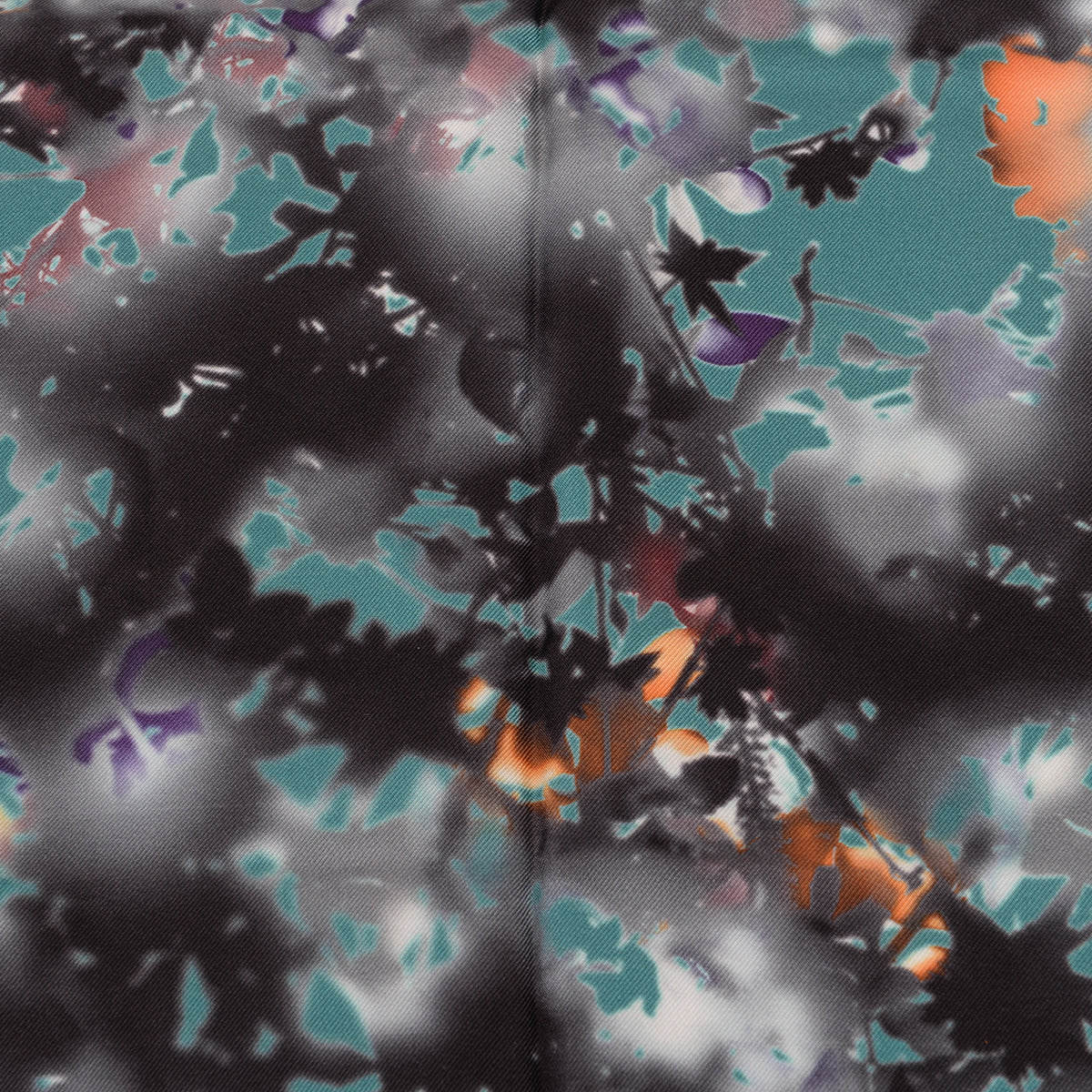 Bottega Veneta Turquoise Silk Digital Floral Print Scarf
