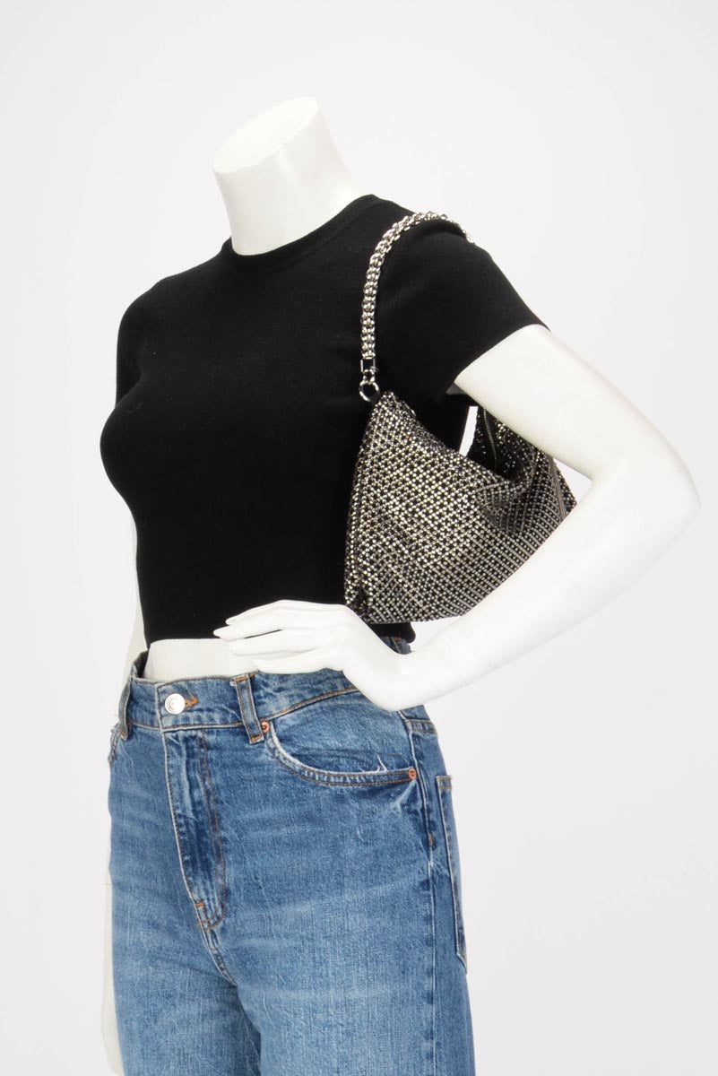 Jimmy Choo Black Crystal Embellished Callie Clutch Bag