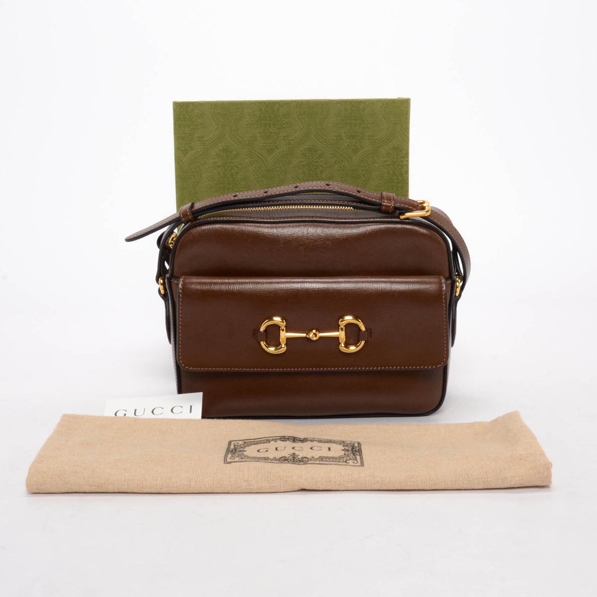 Gucci Brown Calfskin Small Horsebit 1955 Shoulder Bag