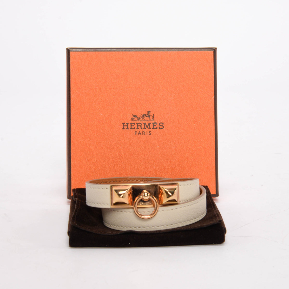 Hermes Craie Swift Rivale Double Tour Bracelet RGHW