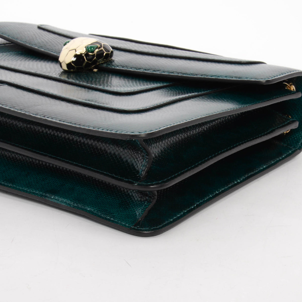 Bulgari Emerald Karung Medium Serpenti Forever Shoulder Bag