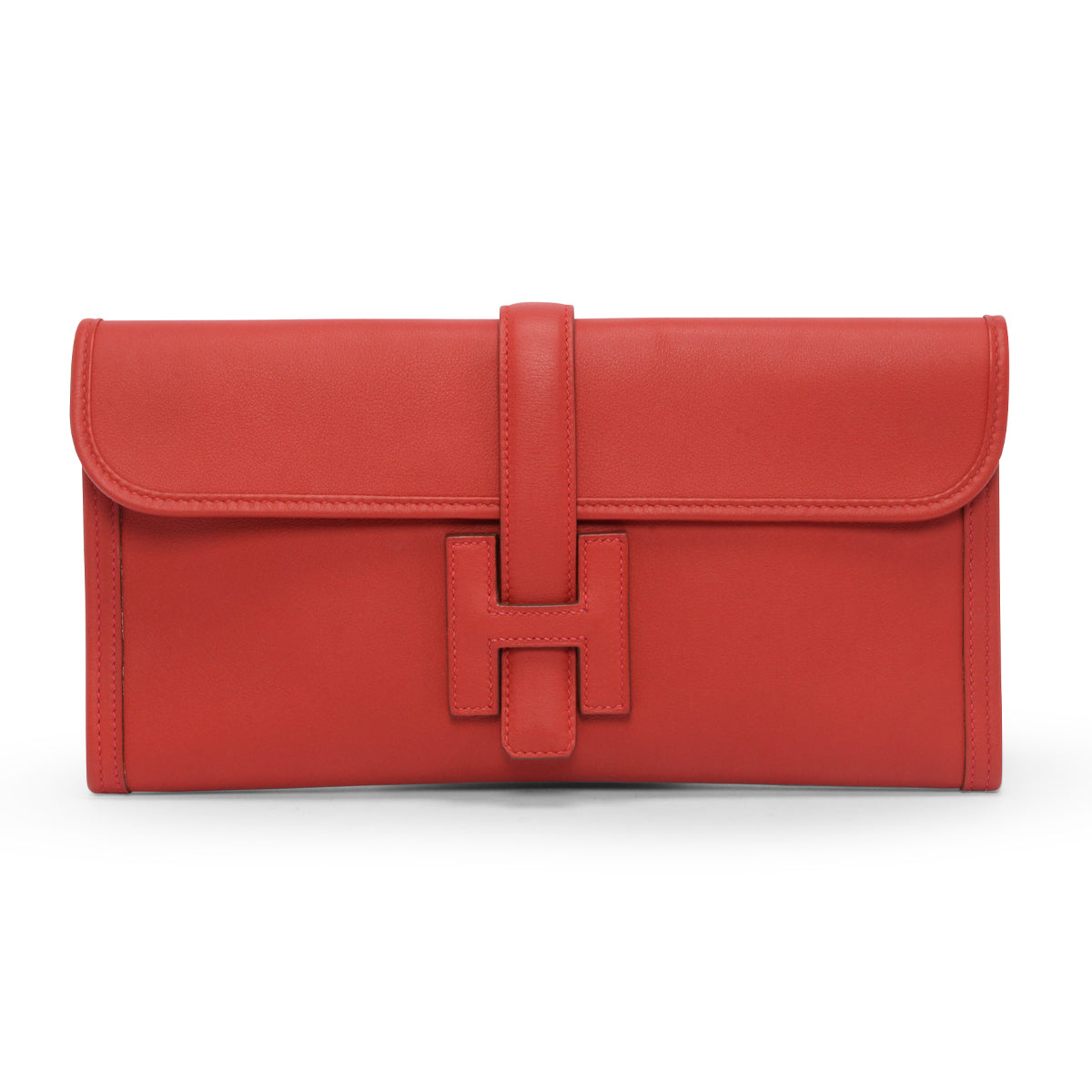 Hermes Rouge Casaque Swift Jige 29 Clutch