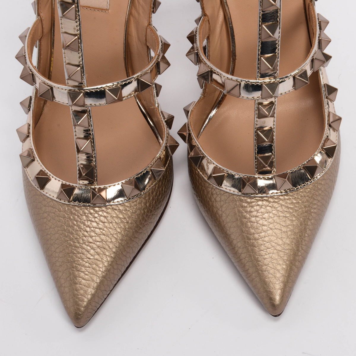 Valentino Bronze Metallic Rockstud Cage Pumps 35.5