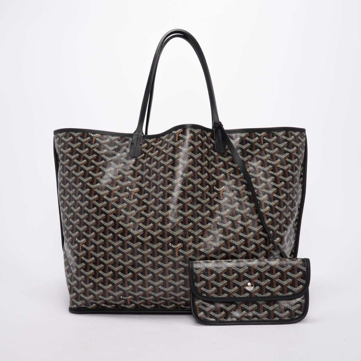Goyard Black Leather & Goyardine Anjou GM