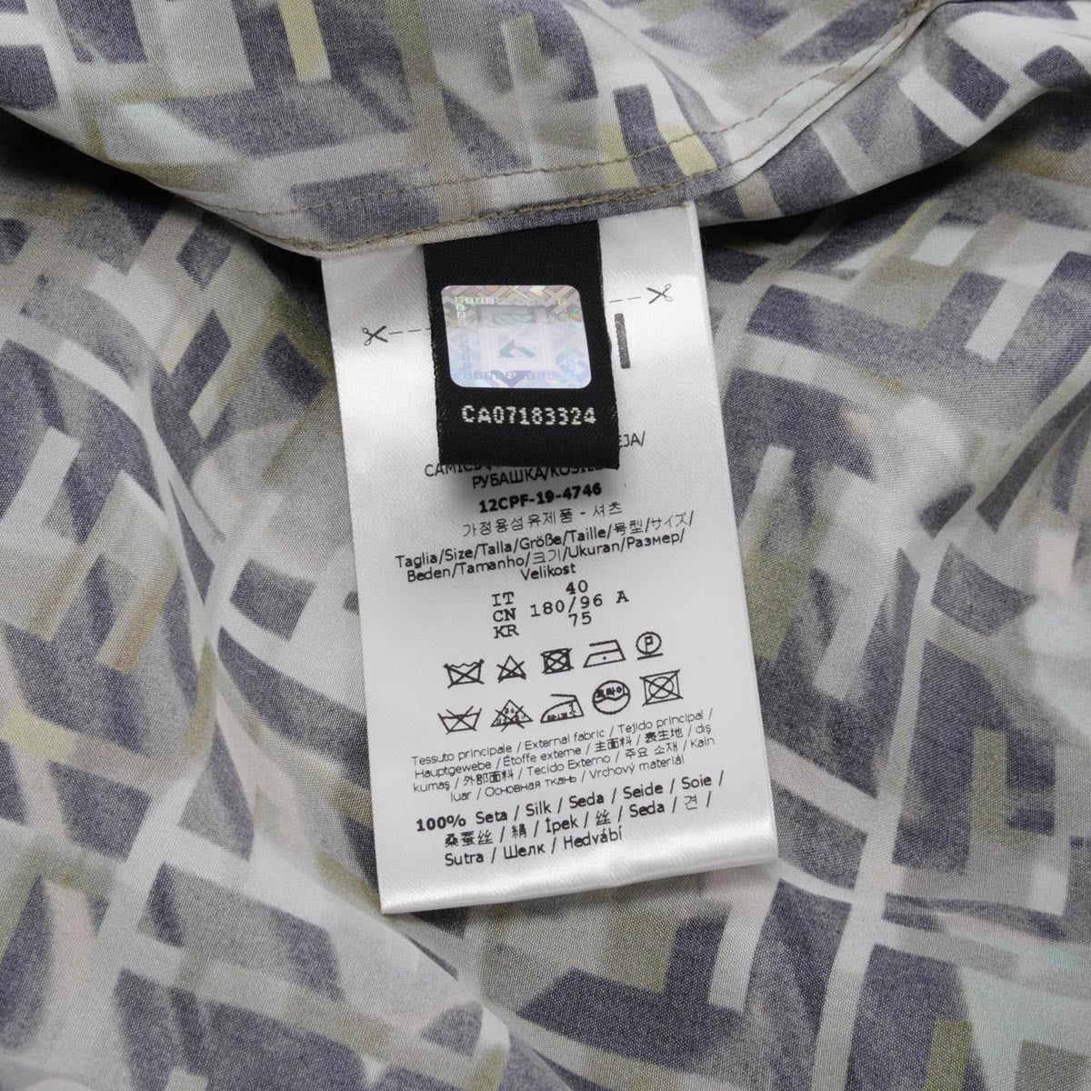 Fendi Camouflage Printed Silk FF Shirt Dress IT 40