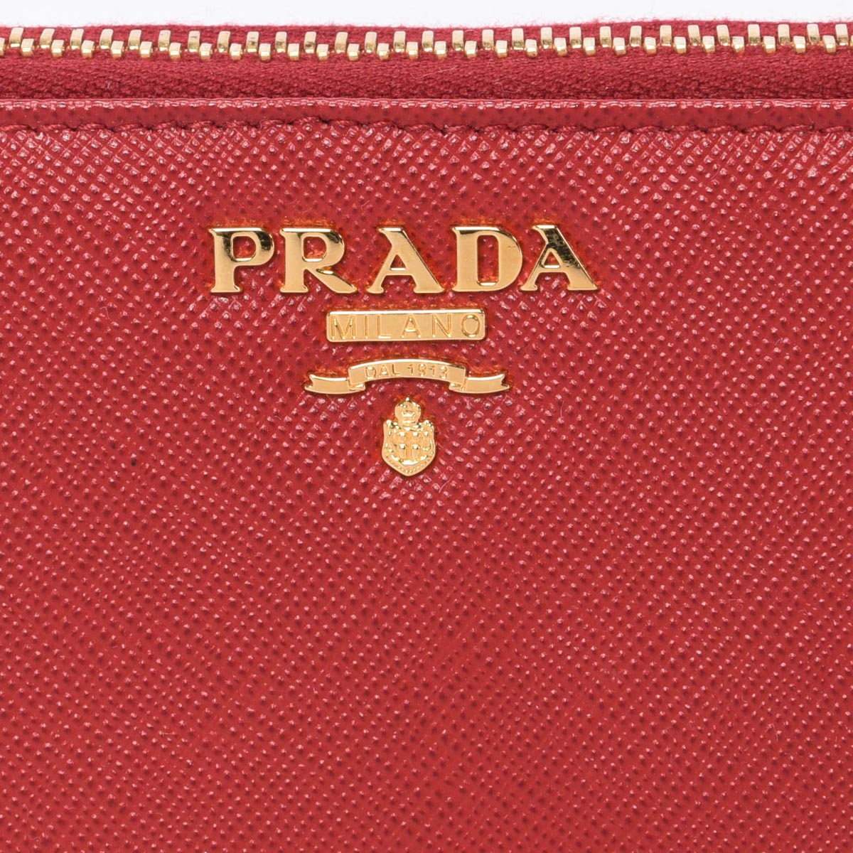 Prada Red Saffiano Zippy Long Wallet