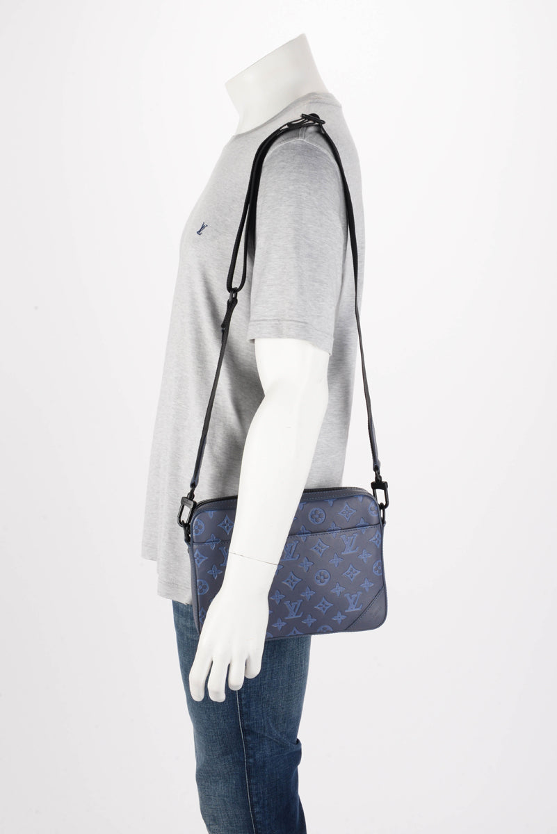 Louis Vuitton Blue Monogram Shadow Duo Messenger Bag