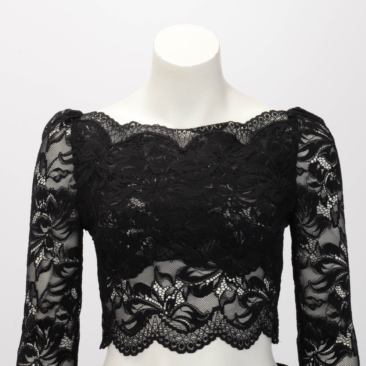 Rabanne Black Lace Crop Top FR 36