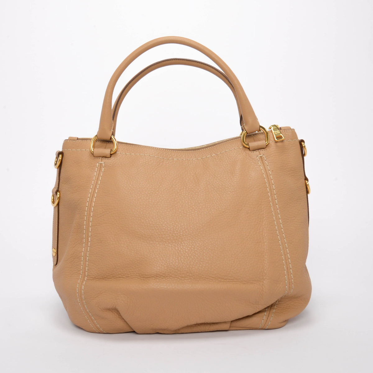Prada Beige Grained Calfskin Vitello Daino Bag