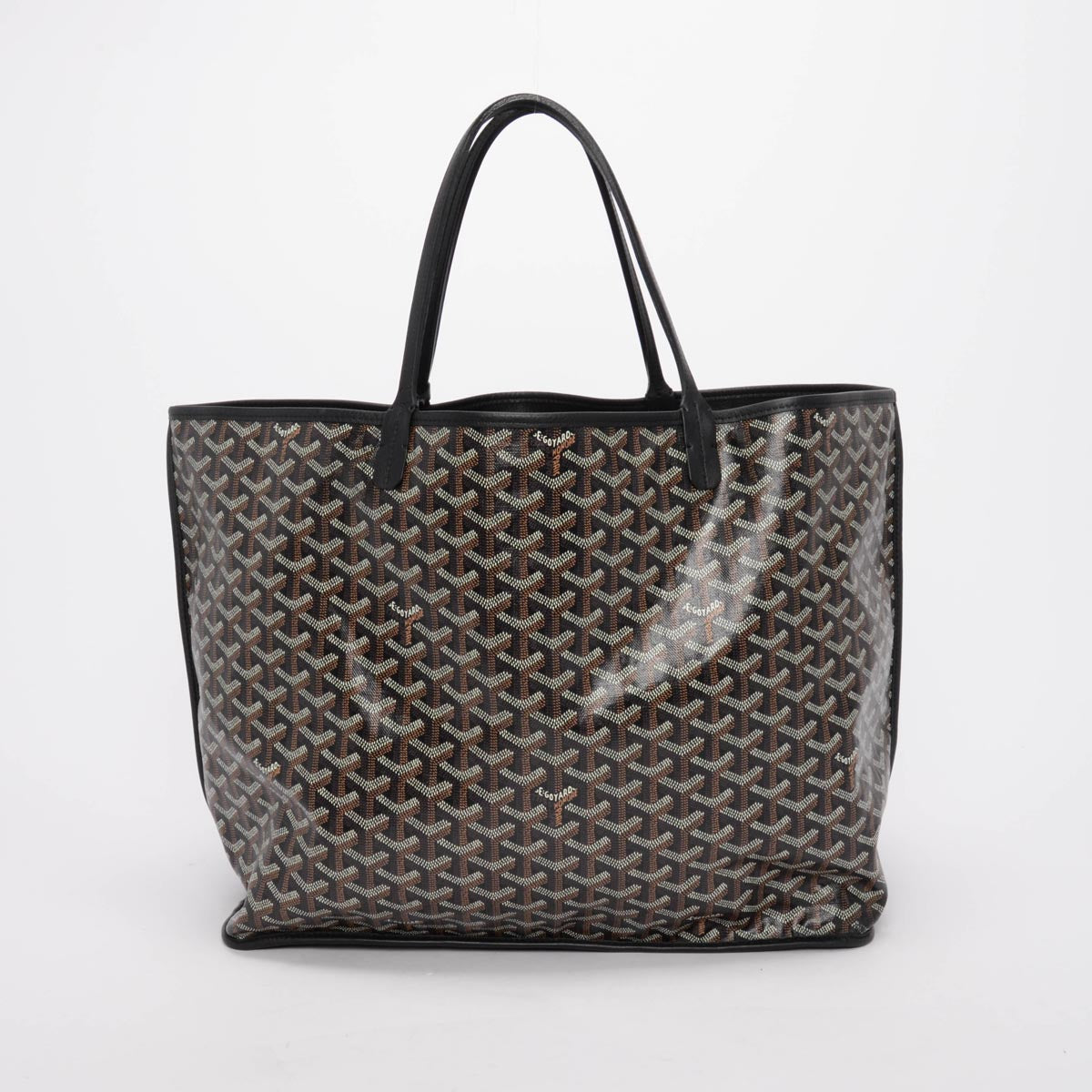 Goyard Black Leather & Goyardine Anjou GM