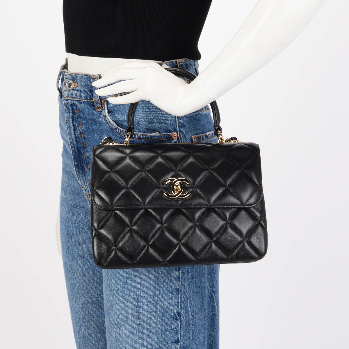 Chanel Black Quilted Lambskin Small Trendy CC Bag