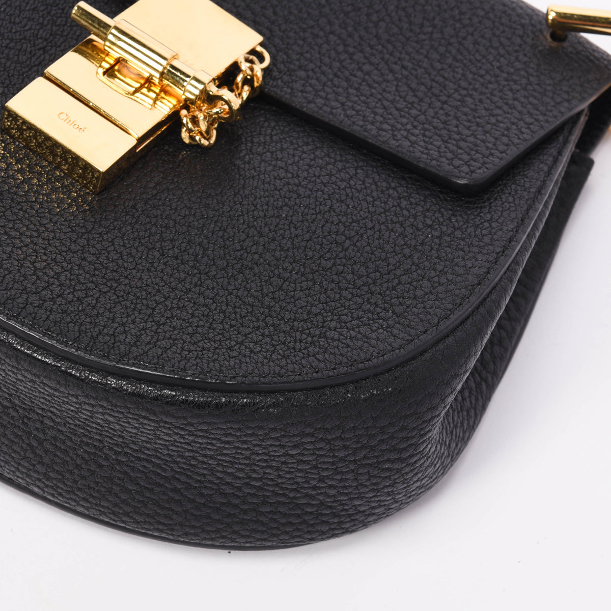 Chloe Black Grained Lambskin Small Drew Shoulder Bag