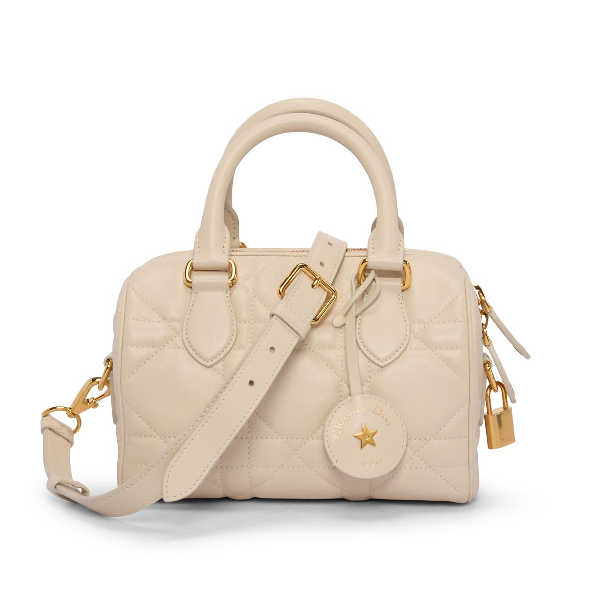 Dior Dusty Ivory Macrocannage Calfskin Groove 20 Bag