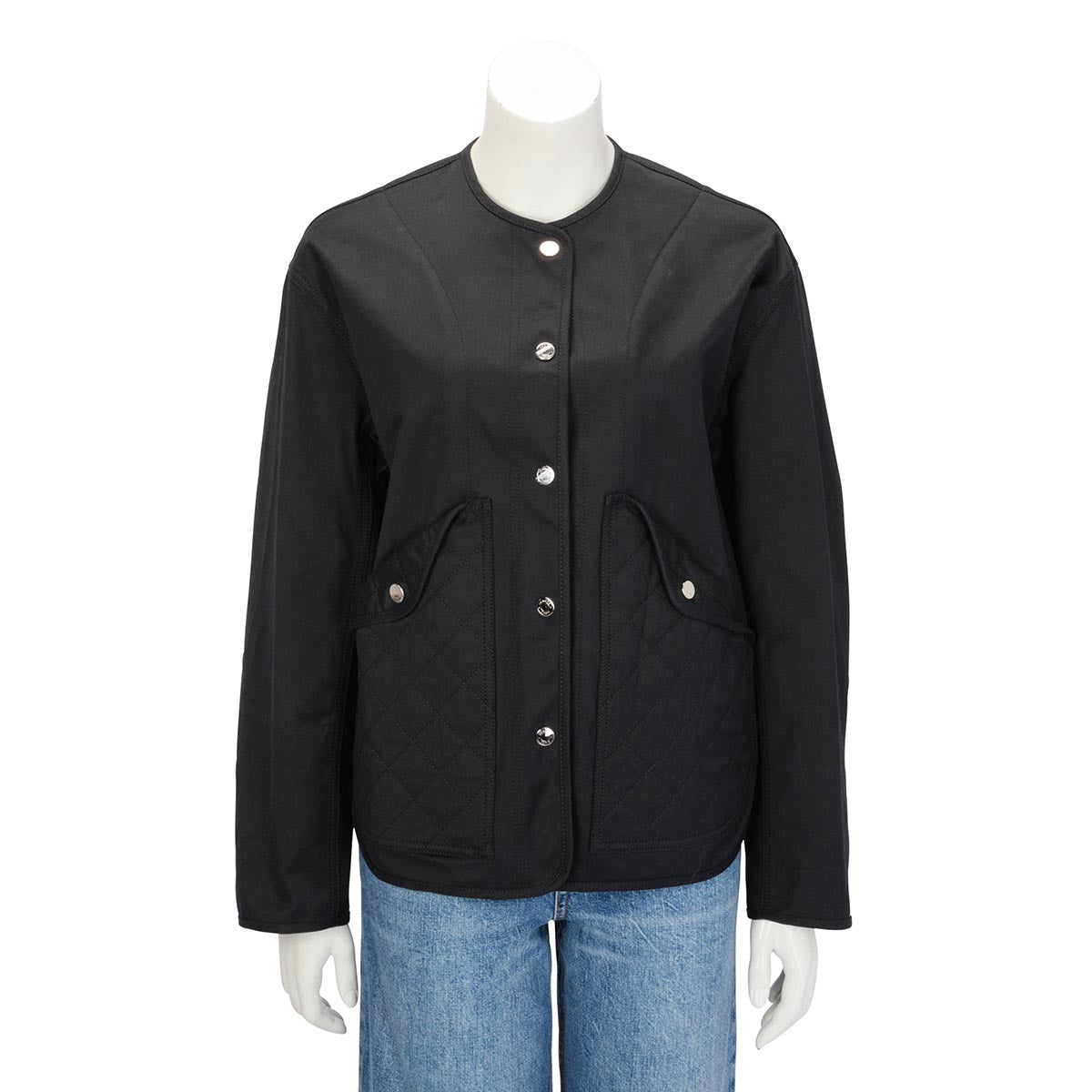 Hermes Black Cotton Twill Equestrian Detail Jacket FR 36