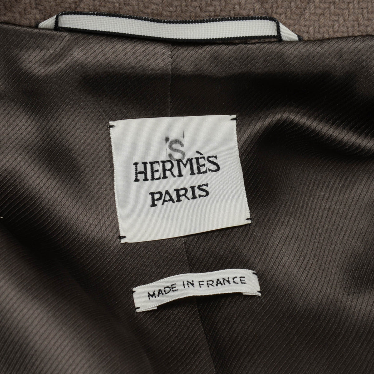 Hermes Etoupe Cashmere Long Coat FR 40