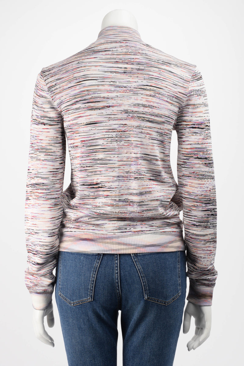 Missoni Pastel Striped Knit Zip Front Jacket IT 40