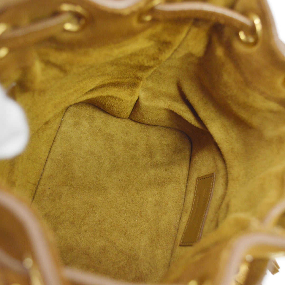 Saint Laurent Tan Suede Fringed Emmanuelle Bucket Bag