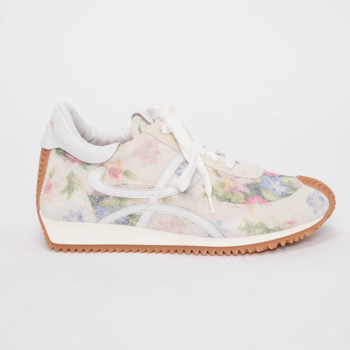 Loewe Floral Print Suede Flow Runner Sneakers 37