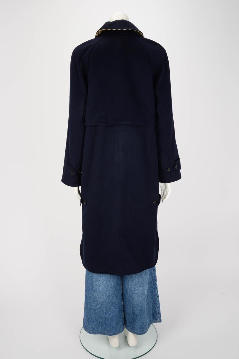 Burberry Navy Cashmere Dayrell Coat UK 8