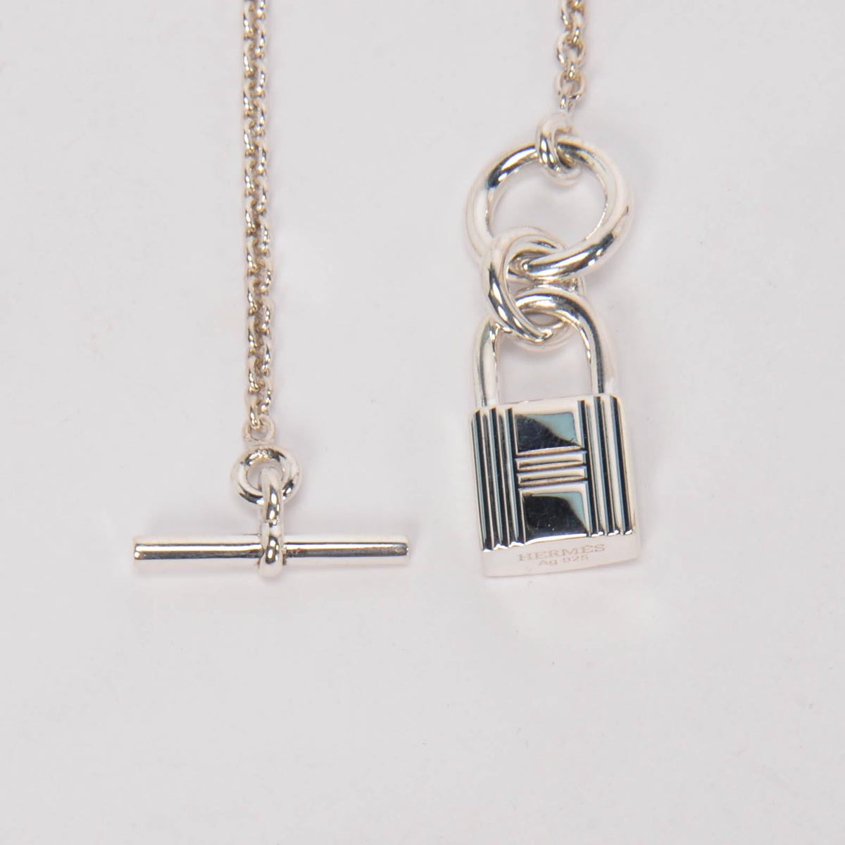 Hermes Silver Kelly Cadenas Pendant