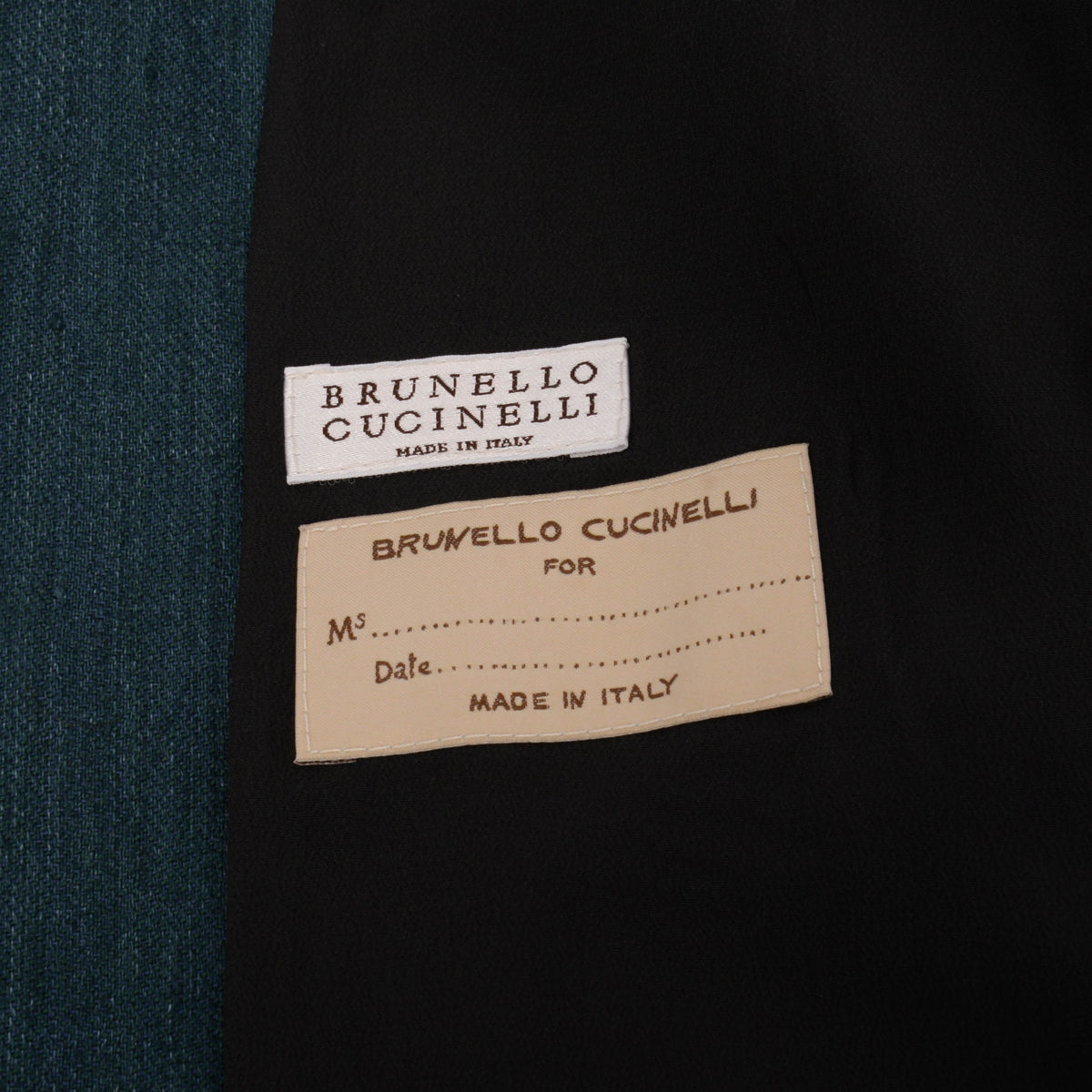 Brunello Cucinelli Teal Linen & Cotton One Button Blazer IT 42