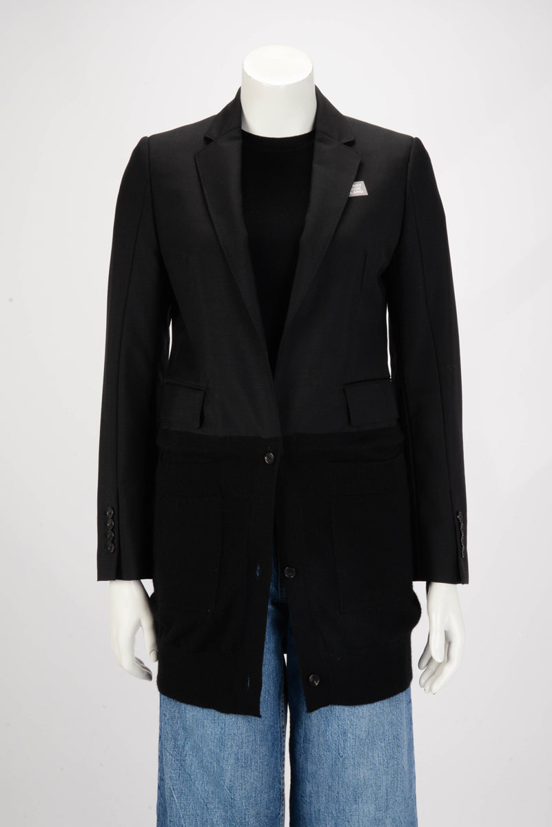 Burberry Black Wool & Cashmere Cardigan Jacket UK 6