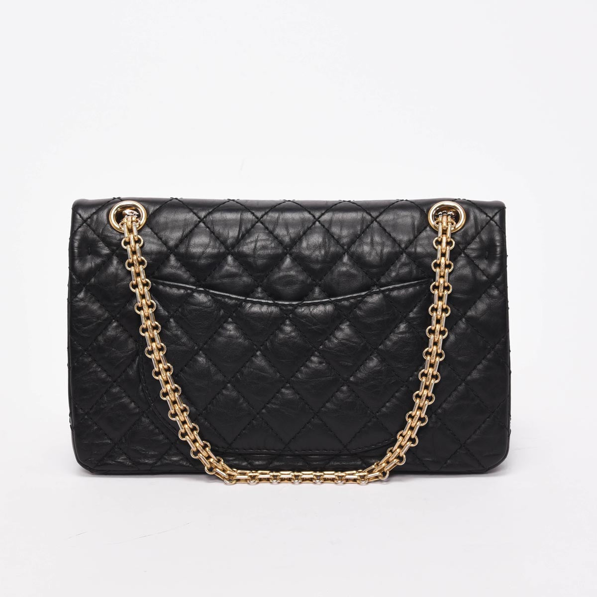 Chanel Black Distressed Calfskin 2.55 Reissue 225 Flap Bag