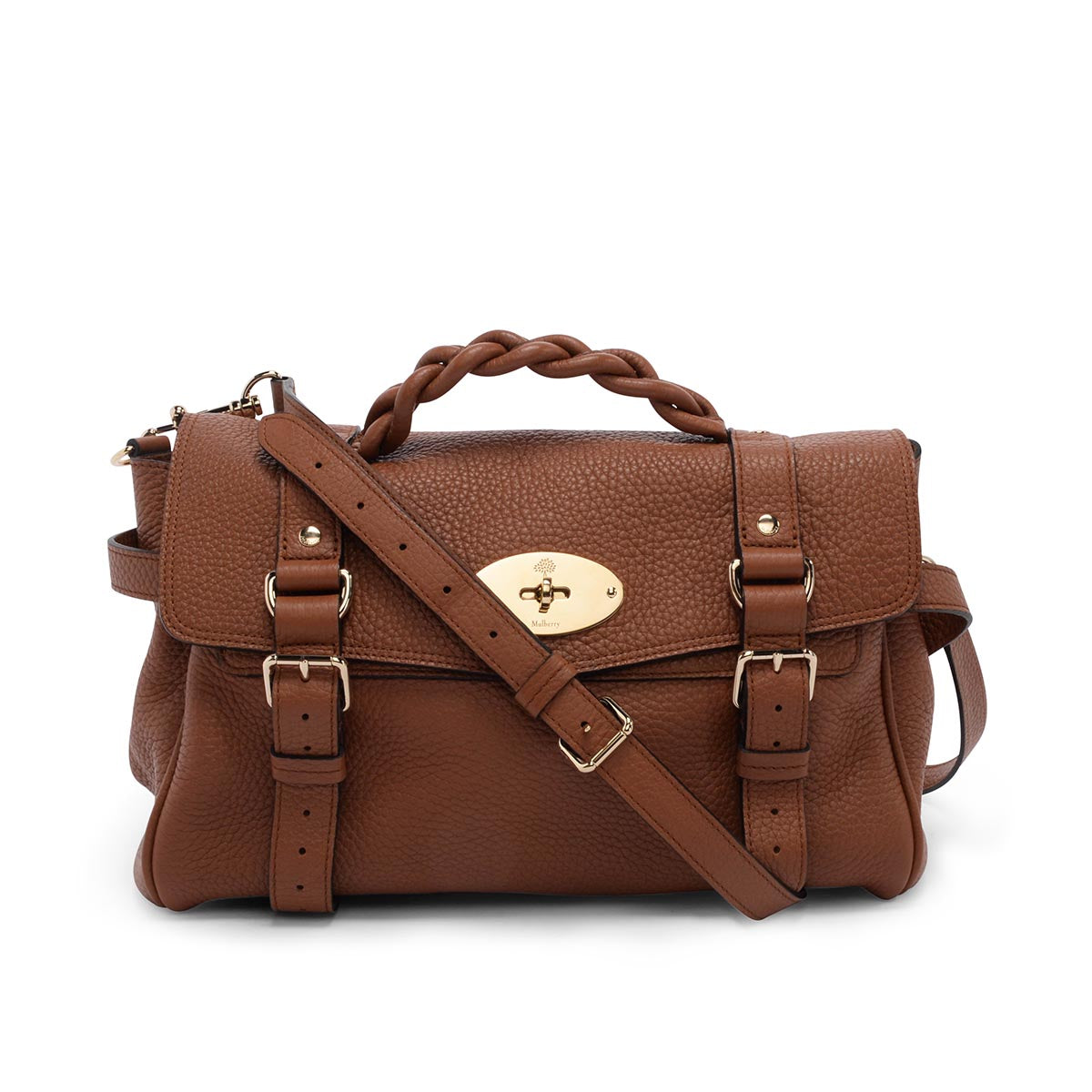 Mulberry Chestnut Classic Grain Alexa Top Handle Bag