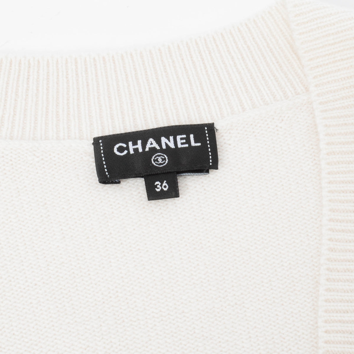 Chanel Cream Cashmere No. 5 Cruise Cardigan FR 36