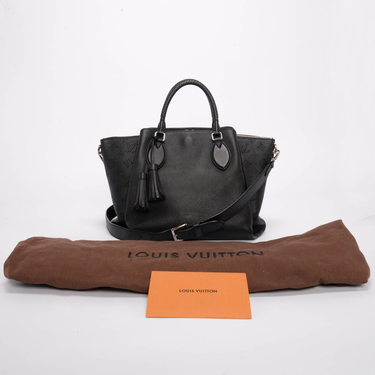 Louis Vuitton Black Mahina Calfskin Haumea Bag