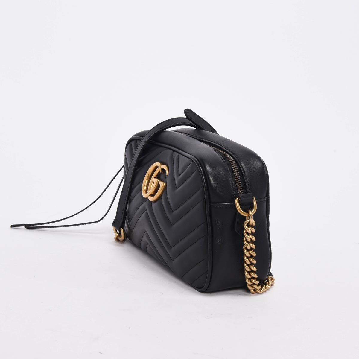 Gucci Black Matelasse GG Marmont Small Camera Bag