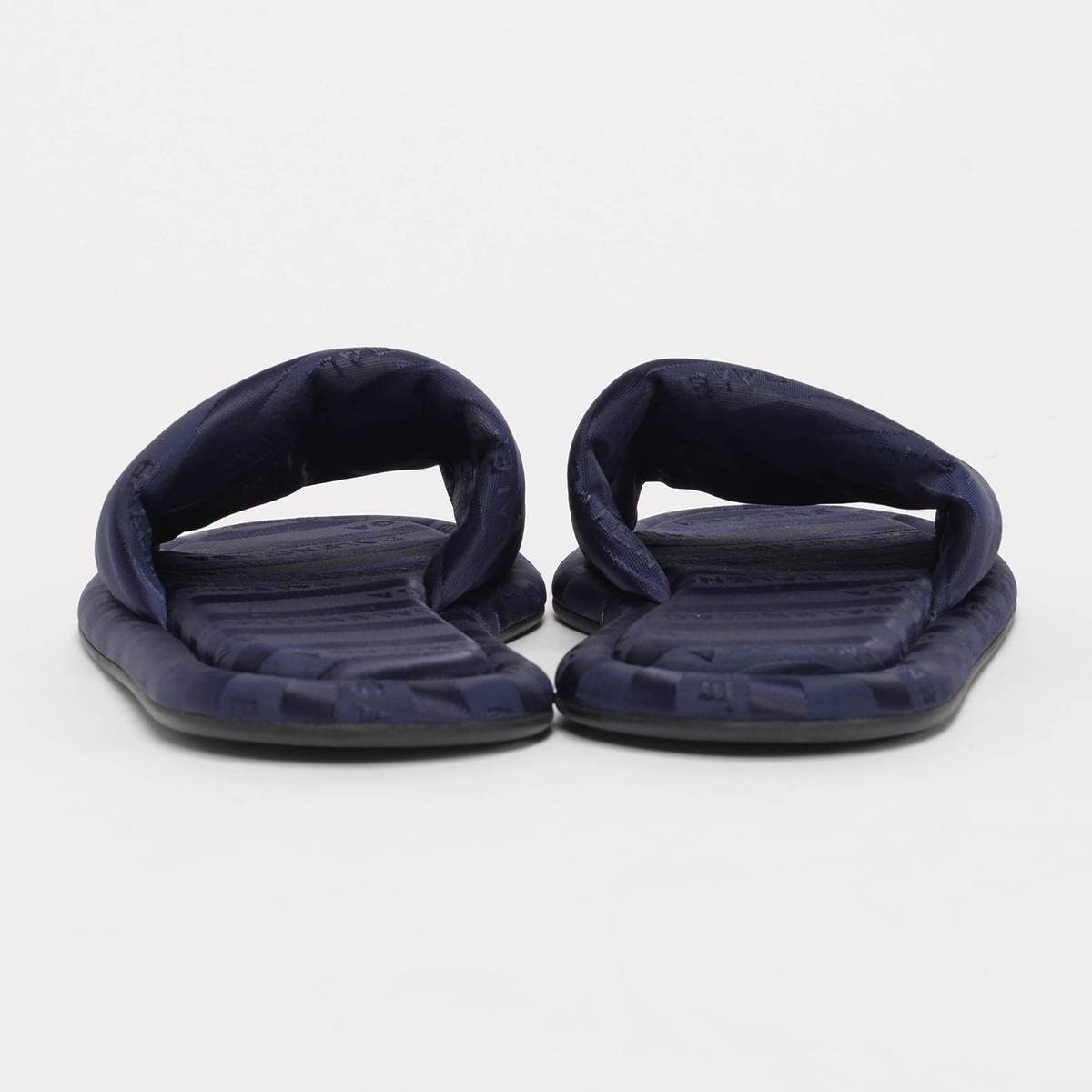Balenciaga Navy Satin Jacquard Hotel Slides 37