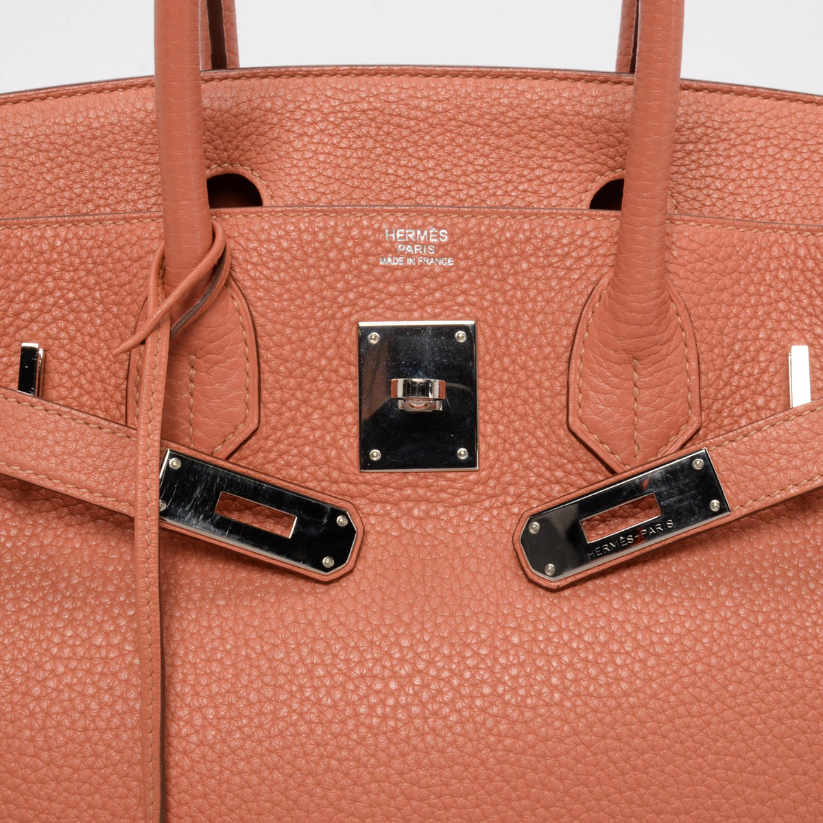 Hermes Rose Tea Togo Birkin 30 PHW