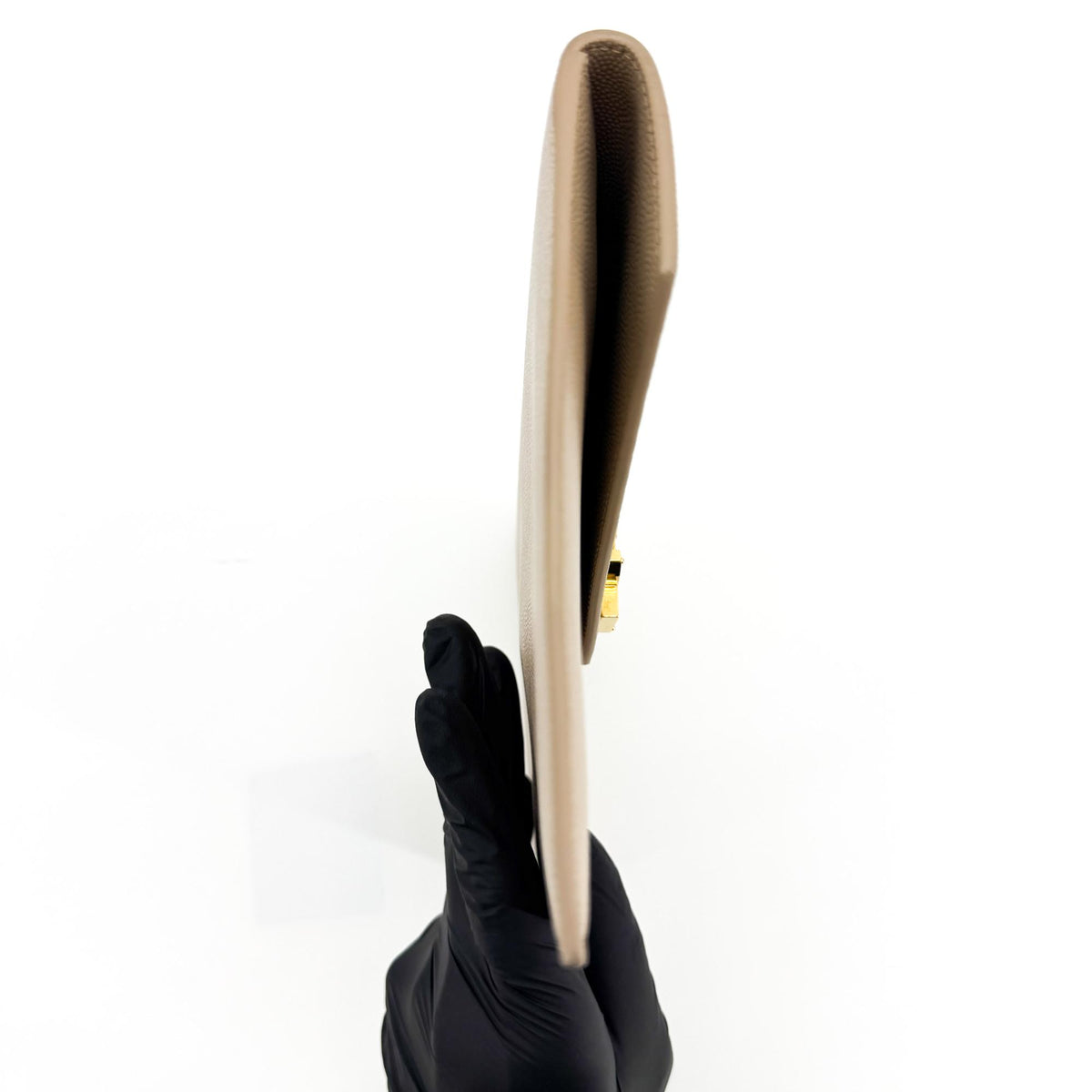 Saint Laurent Beige Grain De Poudre Uptown Clutch
