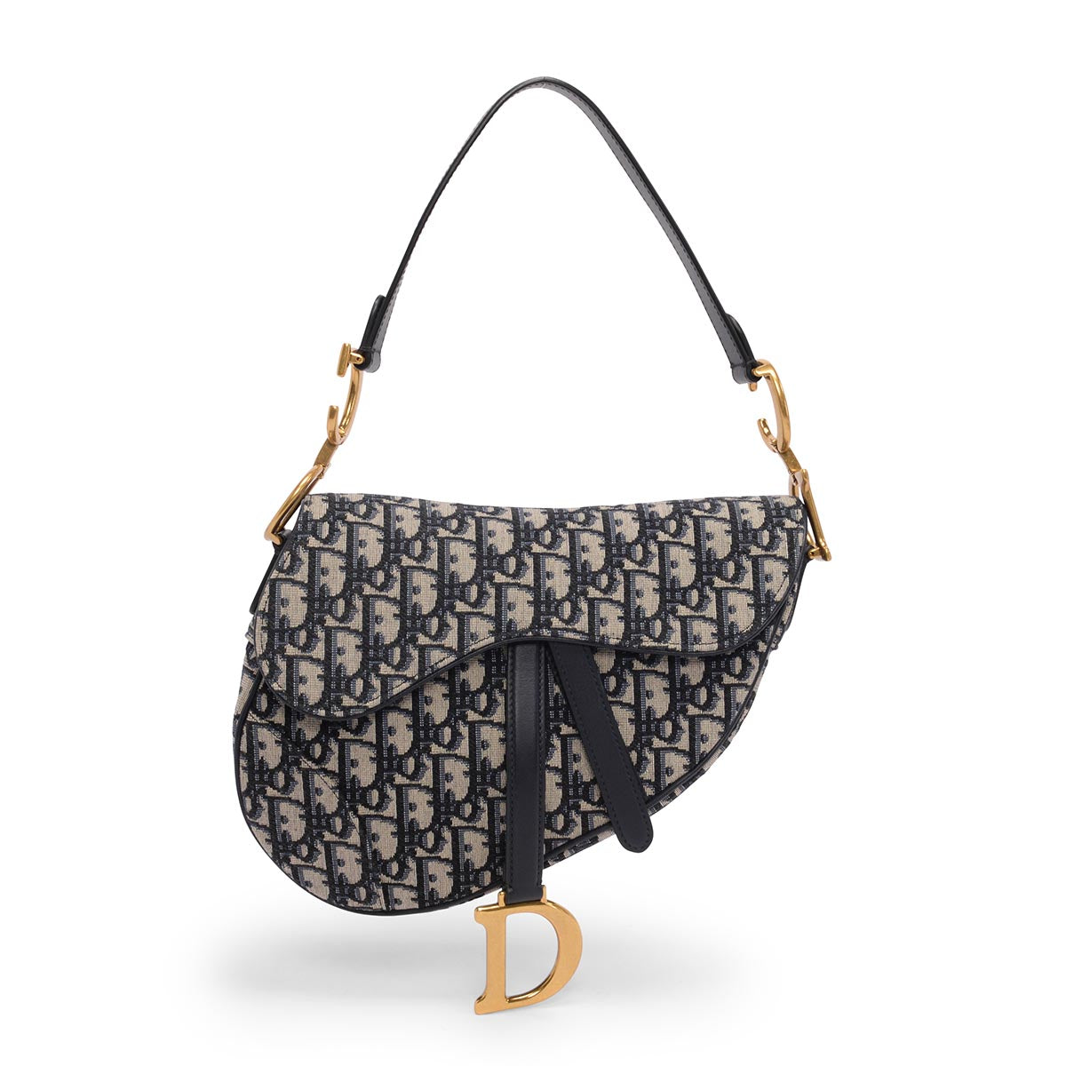 Dior Blue Oblique Jacquard Saddle Bag