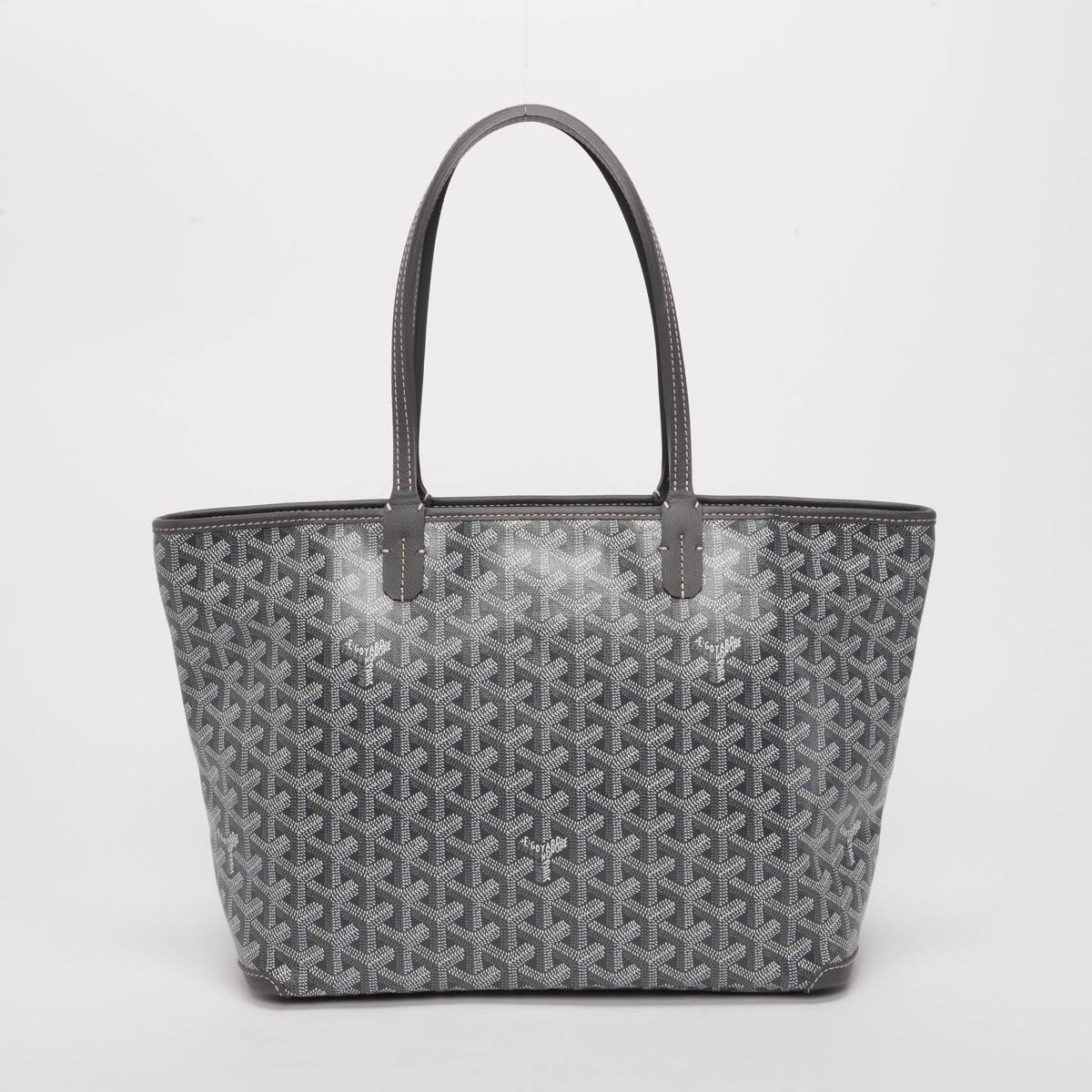 Goyard Grey Goyardine Canvas & Calfskin Artois PM