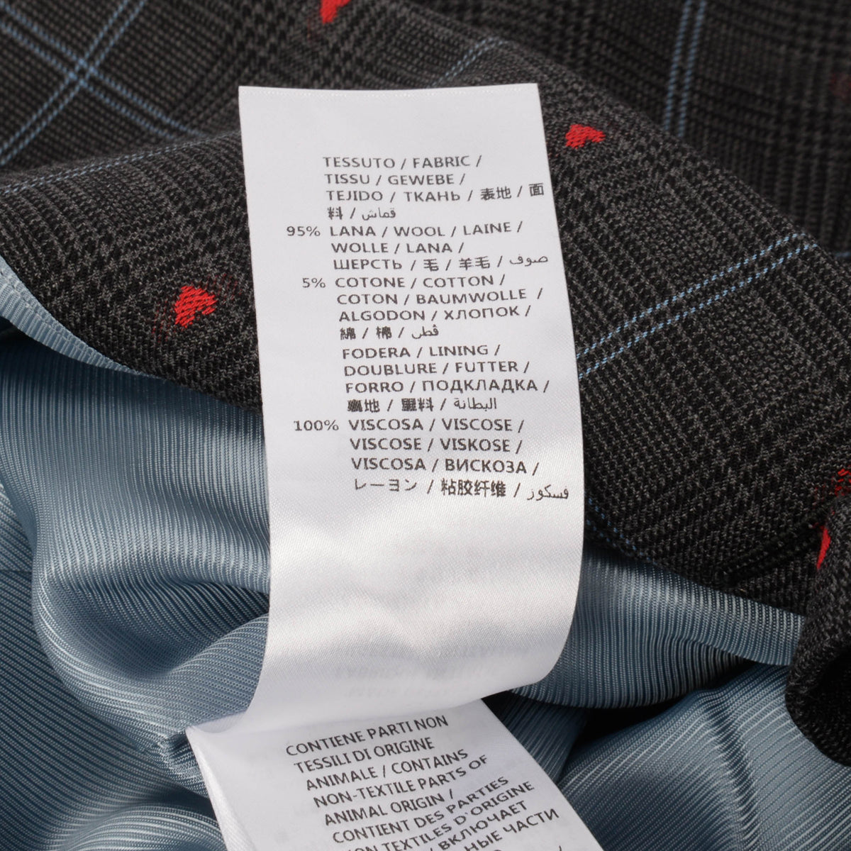Gucci Grey Wool Check Heart Embroidered Blazer IT 36