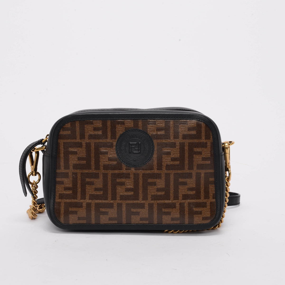 Fendi Tobacco Glazed Canvas FF 1974 Camera Bag