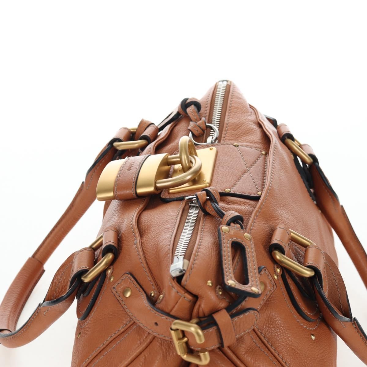 Chloe Cognac Leather Medium Paddington Bag