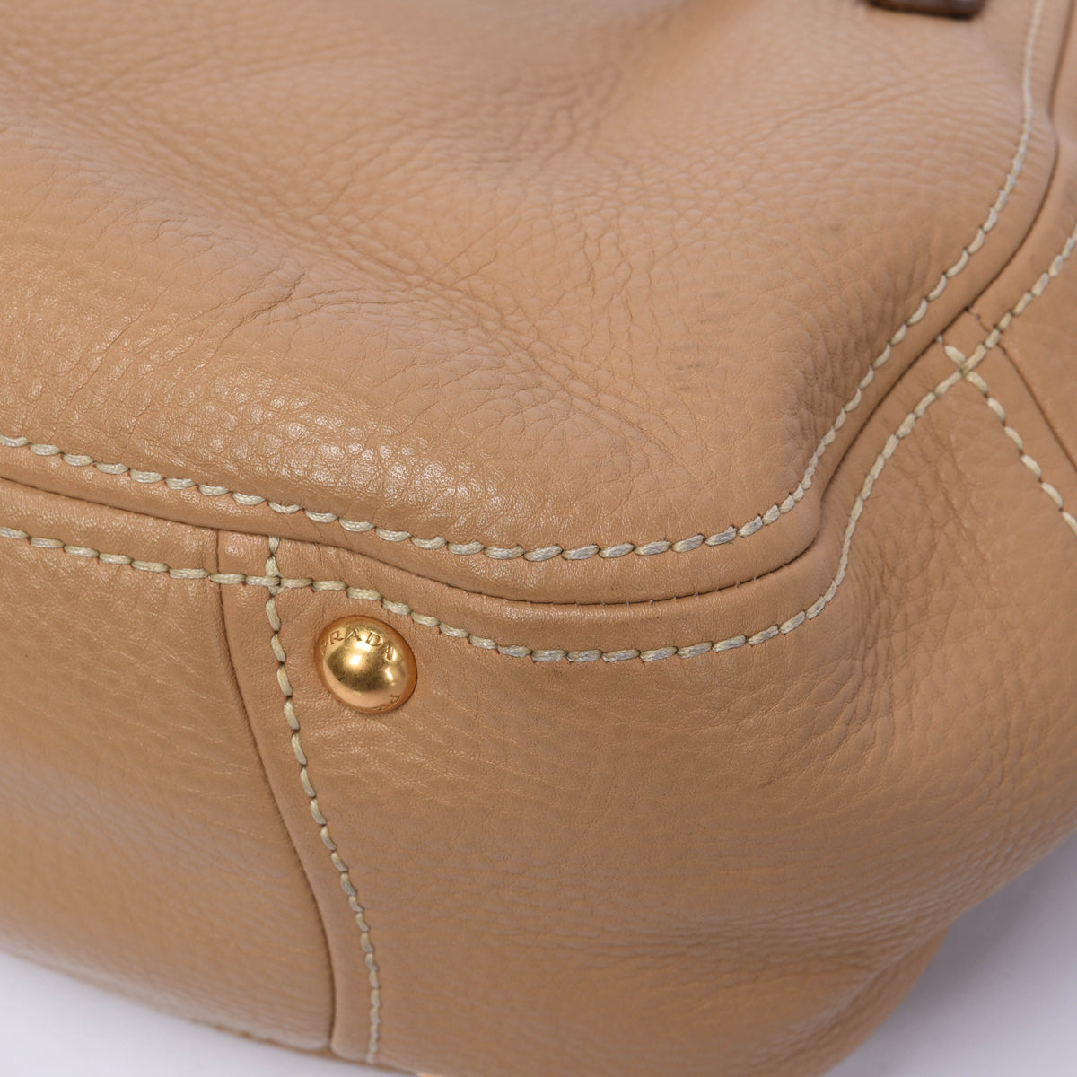 Prada Sughero Vitello Daino Shopping Hobo Bag