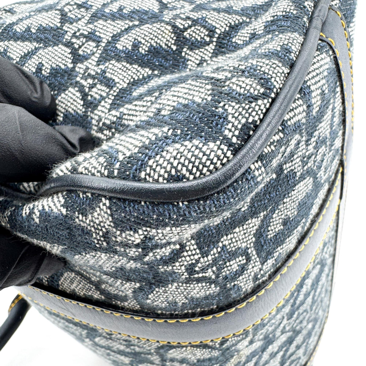 Dior Vintage Blue Diorissimo Canvas Trotter Small Boston Bag