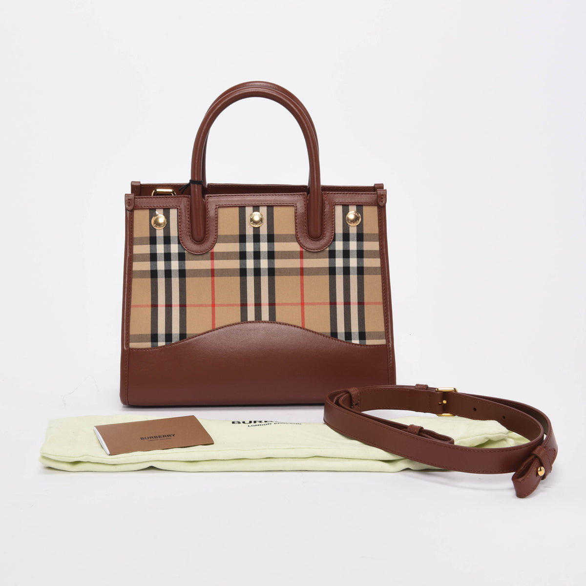 Burberry Tan Vintage Check Baby Title Tote