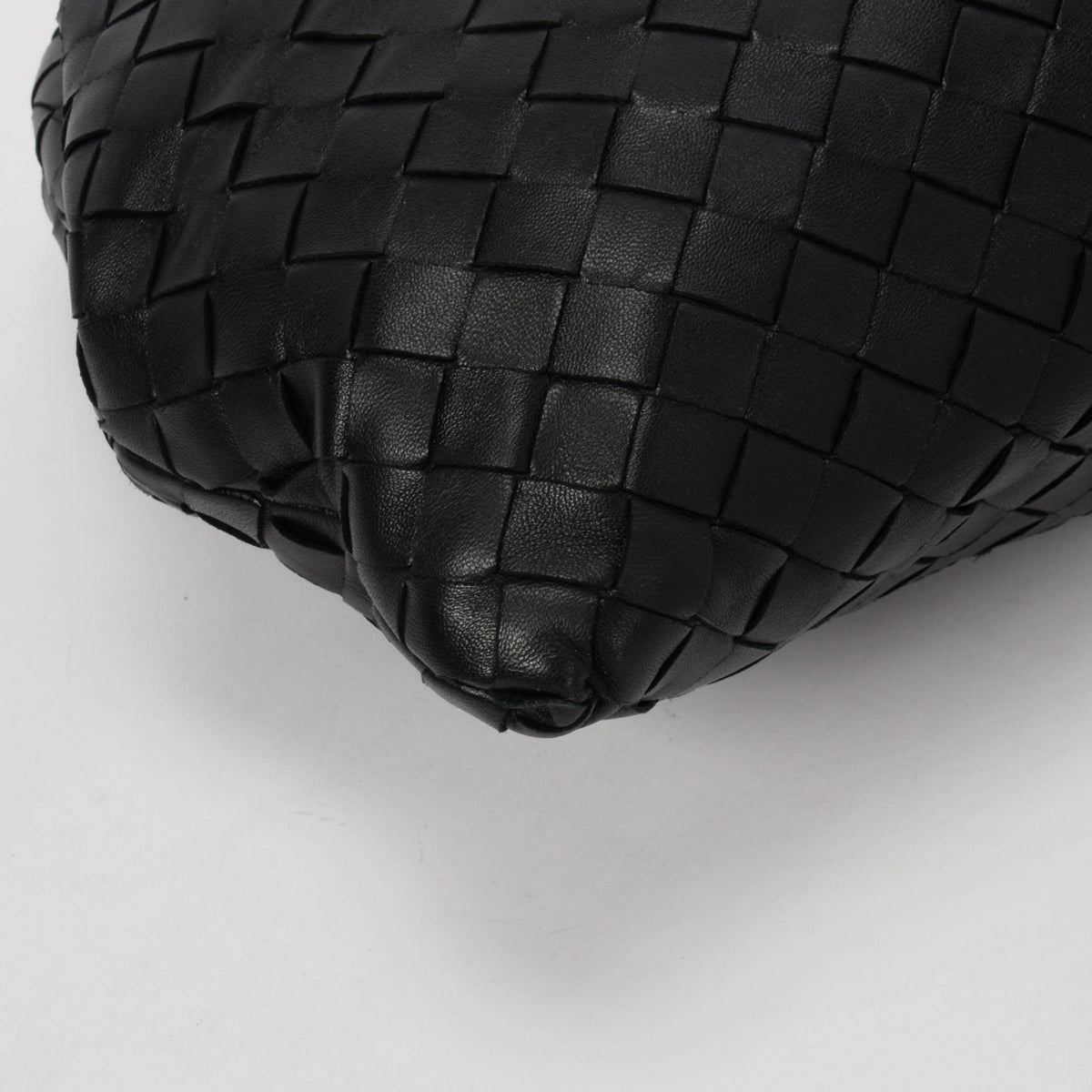 Bottega Veneta Black Intrecciato Lambskin Clasp Clutch