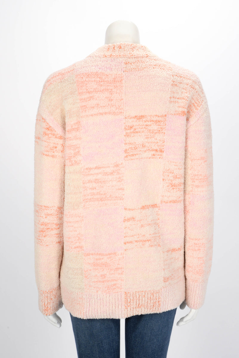 Chanel Pink Chenille Oversized Cardigan FR 36