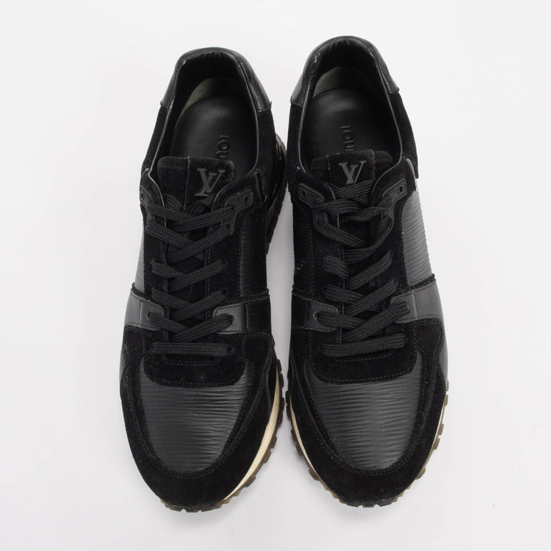 Louis Vuitton Black Epi & Suede Run Away Sneakers - Blue Spinach