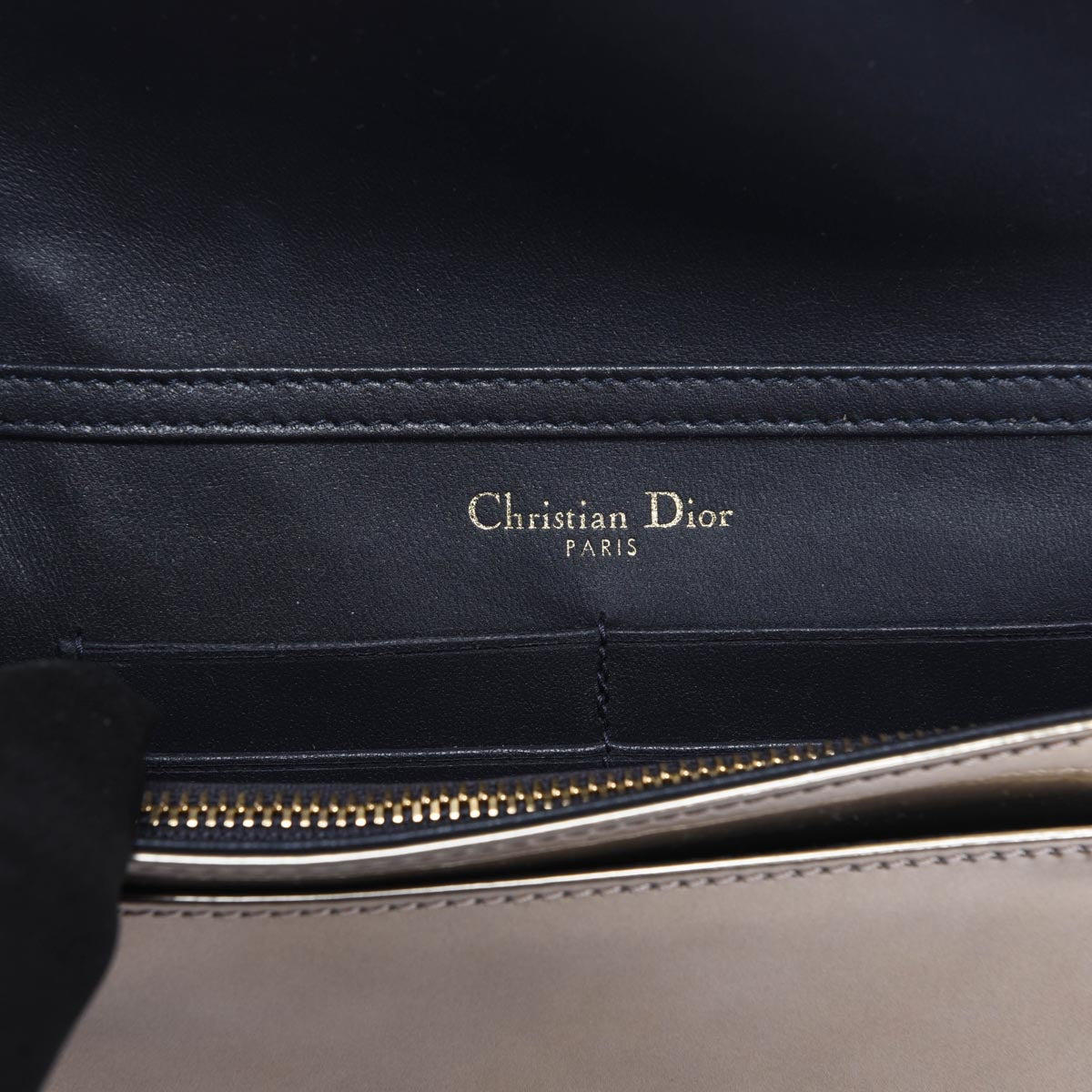 Dior Metallic Gold Micro Cannage Diorama Clutch